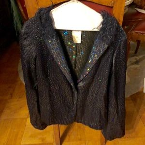 Ozbek black evening jacket with sparkles size 8